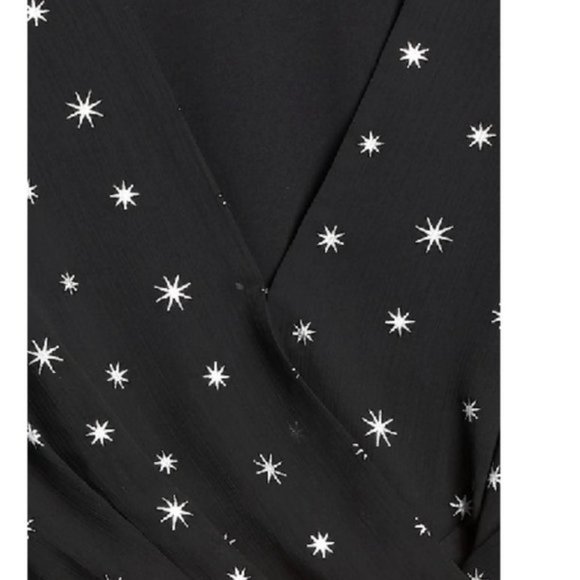 Metallic Star Puff-Sleeve Wrap Dress - Picture 3 of 3